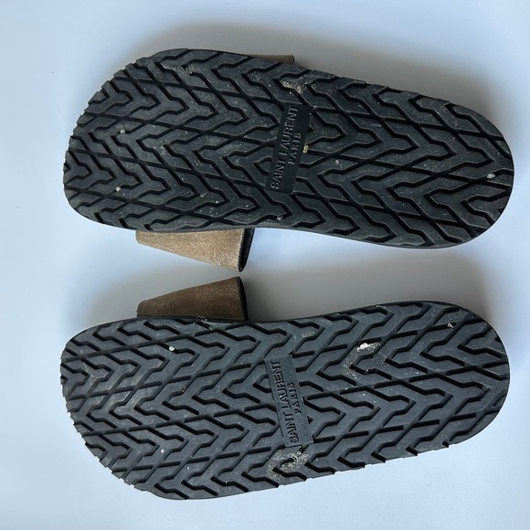 Saint Laurent Beige Slide Sandals - Picture 4 of 5